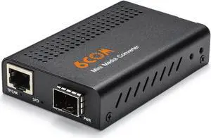 6COMGIGA Mini 10G Ethernet Network Media Converter, Unmanaged 1x 100M/1G/2.5G/5G/10GBase-T RJ45 to 1x 10GBase-X SFP+ Slot 10Gigabit Ethernet Media Converter, Support 10GBase-SR/LR Transceiver