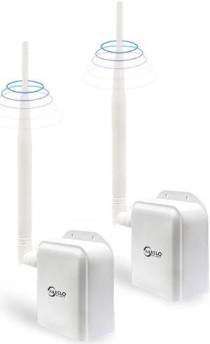 Wireless Bridge Point-to-Point Long Range Wireless Access with High-Gain Antenna, 2.4G WiFi Bridge Repeater Supports 2600 feet Outdoor Transmission Distance, Air Ethernet Cable