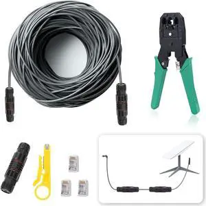 BABORUI 75 Ft Replacement Cable for Starlink with Repair Kit, IP68 Waterproof Supports 1000M Protocol Internet Replacement Tools Kit, Pure Copper Data Transmission for Starlink Cable Replacement