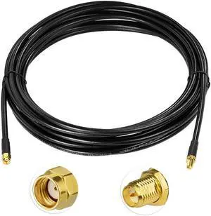 Bingfu WiFi Antenna Extension Coaxial Cable 20ft RP-SMA Male to RP-SMA Female Bulkhead Mount Double Shielded Low Loss ALSR240 Cable for WiFi Wireless Router Hotspot Security IP Camera