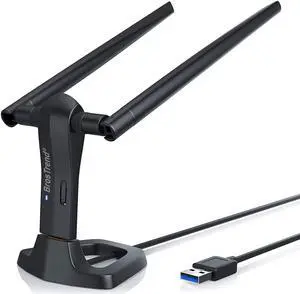BrosTrend Linux WiFi Adapter for Ubuntu, Mint, Kali, Debian, Lubuntu, Xubuntu, MATE, Zorin, PureOS, Raspberry Pi 2+, Windows 11, 1200Mbps, 5GHz/2.4GHz, Long Range 2X5dBi Antennas, USB3.0