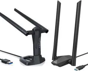 BrosTrend AX1800 USB WiFi 6 Adapter for Long Range and AC1200 Linux USB WiFi Adapter for Long Range with 2X5dBi Antennas Supports Ubuntu, Mint, Kali, Debian, Kubuntu, Mate, Zorin, PureOS, Raspberry Pi