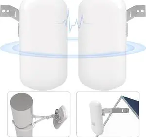 Point to Point Wireless Internet Long Range Transmission for Starlink, Wireless Bridge for Starlink Ethernet Adapter, Outdoor 5.8G 1.5KM with 14DBi High Gain Antenna, 2-Pack