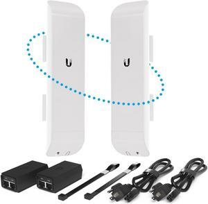 Wireless Bridge NSM5 Pre-Configured Bundle of 2, Ubiquiti airMAX NanoStation M5 Point to Point Wi-Fi Bridge Outdoor, Plug and Play 150+ Mbps, 5 GHz, 15+ km Link Range