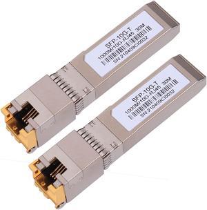 2PACK 1.25/2.5/5/10G SFP+ RJ45 Copper Module - Up to 30m with CAT.6a/7 Compatibility for Cisco, Ubiquiti, Netgear, D-Link, Supermicro, TP-Link, Mikrotik, Unifi and More, SFP 10GBase-T Transceiver