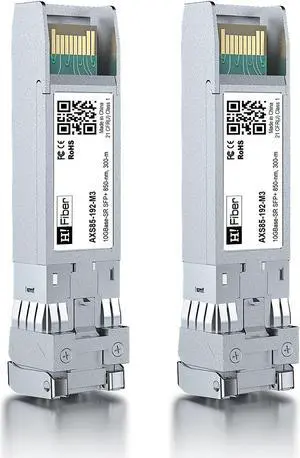 10G Multimode SFP+ LC Module, 10GBase-SR Fiber Transceiver for Ubiquiti UniFi UF-MM-10G, Mikrotik, Netgear, D-Link,TP-Link and More (MMF,850nm,300m,DDM) 2 Pack