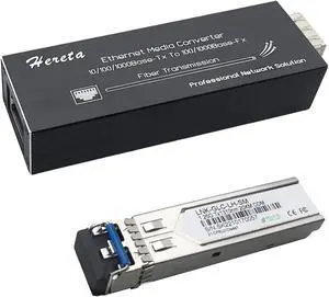 Industrial Hardened Gigabit Fiber Media Converter with Single Mode Dual Fiber SFP/LC Module 10/100/1000Base-TX to 100/1000Base-Fx Mini Ethernet Media Converter USB Type C Power Input