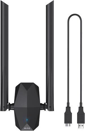 ioGiant AX1800 WiFi 6 Adapter High Gain USB WiFi Adapter for Desktop PC Laptop Long Range Wireless Network Adapter 5GHz 1201Mbps 2.4G 574Mbps MU-MIMO WiFi 6 USB with Wi-Fi Antennas for Windows 11/10