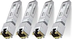 ipolex 1.25/2.5/5/10G SFP+ to RJ45 Transceiver, 10GBase-T Copper SFP+ Module, 10G-T RJ45 Transceiver Compatible for Cisco SFP-10G-T, Ubiquiti F-RJ45-10G, Mikrotik, Netgear, D-Link and More, 4 Pack