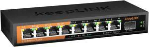 keepLiNK 8 Ports 2.5G Switch Smart Web Managed, 8 x 2.5G Base-T & 1 x 10G SFP Slot, Support 802.3ad Static Aggregation, QOS/VLAN/IGMP, Metal Housing Network Ethernet Switch