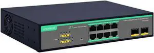 LINOVISION 8 Ports Remote Cloud Managed PoE Switch with 2 SFP Uplink, Full Gigabit Ports, 120W Built-in Power Supply, IEEE802.3af/at, Q-PoE and P-PoE Without Interruption