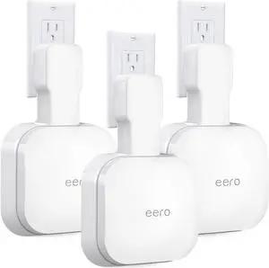 Wall Mount Holder for eero Pro 6e/Pro 6, No Messy Wires, Space Saving, Outlet Wall Stand Bracket Compatible with eero Pro 6e/Pro 6 Mesh Wi-Fi System Extender Router (3 Pack)