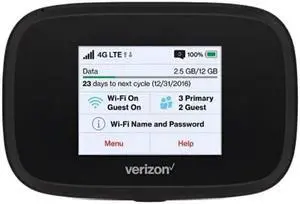 Verizon Wireless Jetpack Inseego MiFi 7730L | Unlocked Mobile Hotspot for Travel | 4G Mobile Portable WiFi | LTE Cat9 Up to 450 Mbps | Usage Up to 12 Hours | EVDO-LINK Bundle - Verizon Sim Card
