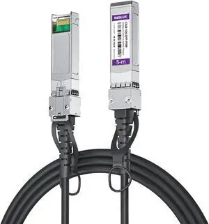 REDLUX 10G SFP+ DAC Passive Cable, SFP+ to SFP+ Direct Attach Copper Twinax Cable for Cisco SFP-H10GB-CU5M, Ubiquiti UACC-DAC-SFP10, TP-Link, Meraki, Mikrotik, Fortinet, D-Link and more, 5-meter(16ft)