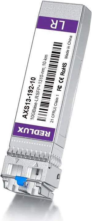 Pack of 2, REDLUX 10G SFP+ Transceiver, 10G-LR SFP+ Module, 1310nm SMF, Dual LC connector, up to 10 KM, Compatible for Cisco SFP-10G-LR, Meraki, Ubiquiti UniFi UF-SM-10G, TP-LINK, Netgear and More