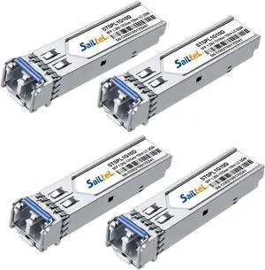 1.25 Gigabit Single Mode LC Duplex Transceiver,1000Base-LX Dual Fiber SFP Module,1310nm SMF, up to 10 km,DDM,Compatible with Cisco, Ubiquiti, Mikrotik,Netgear, Dlink,Linksys and More (1000M, x4)
