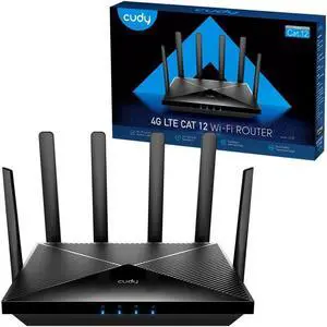 Cudy 4G LTE Cat 12 WiFi Router, LTE Modem Router, Qualcomm Chipset, Dual SIM 4G Cellular Router, AC1200 Dual Band WiFi, 4 Gigabit Ports, OpenVPN, WireGuard, Band Lock, TTL, at Command