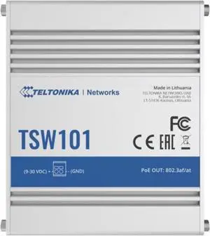 Teltonika TSW101 Autmotive Ethernet Switch, 5 x Gigabit Ethernet Ports, PoE+, Durable Design