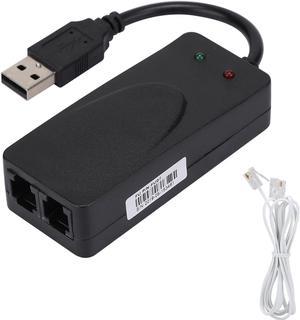 USB 2.0 56K Fax Modem, External V.90 V.92 Modem with Dual Ports, USB Data Modem Compatible with Win 7/Win 8/Win 10/Win XP, Auto-Dial, Tone and Pulse Dialing, Auto Answer, Auto Retrain