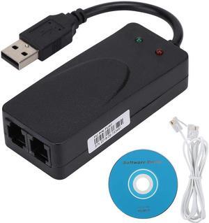V BESTLIFE Dual Ports USB2.0 56K Voice Fax Data External V.90 V.92 Modem for Win 7/Win 8/Win 10/Win XP, Support Auto-Dial/Tone and Pulse Dialing/Auto Answer