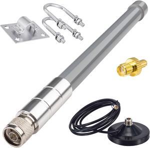 YOTENKO 4G Cellular LTE 5dBi N-Type Male Connector Fiberglass Antenna 12" + Strong Magnetic Base w/10FT Cable for Cellular Routers and Modems Mobile Hotspots Signal Boosters Wireless Security Cameras