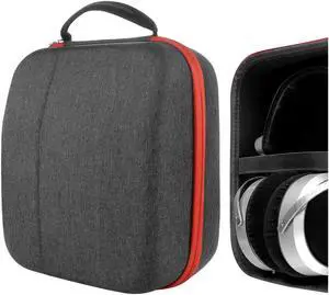 Geekria Shield Headphones Case for Large-Sized Over-Ear Headphones, Replacement Hard Shell Travel Carrying Bag with Cable Storage, Compatible with HiFiMAN Sundara-C, Grado Headsets (Dark Grey)