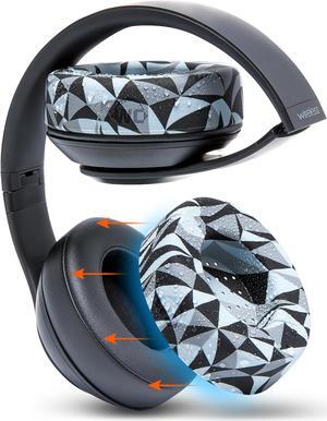 WC SweatZ Protective Earpad Covers Made by WC | Fits Beats Studio 3 & 2 (Does Not Fit Beats Solo) / Bose QC35 & 35II / Bose 700 & More | Sweatproof & Easily Washable | Geo Grey