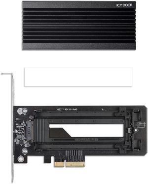 ICY DOCK M.2 NVMe SSD to PCIe X16/X8/X4 Card Adapter with Large Aluminum Heat Sink | EZConvert Ex Pro MB987M2P-1B