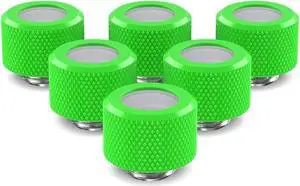 PrimoChill 14mm OD Rigid SX Fitting - 6 Pack - UV Green
