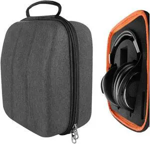 Geekria Shield Case for Large-Sized Over-Ear Headphones, Replacement Hard Shell Travel Carrying Bag with Cable Storage, Compatible with HiFiMAN HE 1000, SHURE SRH440 Headsets (Dark Grey)