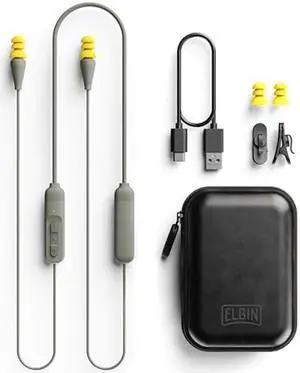 Elgin Ruckus Discord Bluetooth Earplug Earbuds, OSHA Compliant Noise-Isolating Safety Wireless Headphones, All-Weather Earphones for Industrial Work, and High-Noise Environments