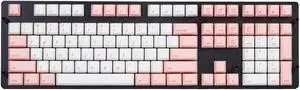 Qisan Holiday Sale PBT Keycaps 108 Key Cherry Profile Keycap Set Dye-subbed for 61/87/104/108 MX Switches Mechanical Gaming Keyboard (Pink)