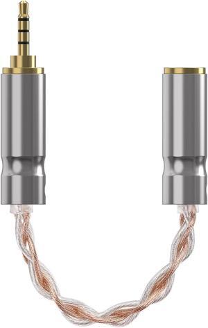 Geekria 2.5mm Balanced Male to 3.5mm (1/8'') Balanced Female Headphones Adapter, Copper and Silverplated Upgrade Cable Conversion Audio Dongle Cable (0.47ft)