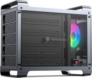 Yottamaster 5 Bay Hard Drive Enclosure,Aluminum Alloy 2.5"& 3.5" SATA HDD/SSD External HDD SSD Storage Enclosure with 80mm RGB Silent Fan,Supports 5X18TB Capacity for PC DIY Experts&Gamers [DF5U3]