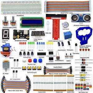 Adeept Ultrasonic Distance Sensor Starter kit for Raspberry Pi 4 3 RPi 2 Model B+ B, LCD1602, Motor, 160 Items, and Python Code, Learn Electronics Programming for Beginners with Detailed Tutorials