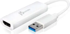 j5create USB to HDMI Multi-Monitor Adapter Supports 1080p 2048 x 1152 @ 32 bits | USB 3.0 with 2.0 Support | Adapter is Compatible with Both Mac & Windows (JUA254)