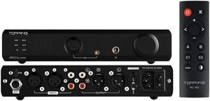 Topping A90 Discrete Fully Discrete Balanced Headphone Amplifier HiFi NFCA 4Pin XLR/4.4MM Balanced/6.35MM SE Out 9800mWx2 Desktop Headphone Amp Preamp with Remote Control (Black)