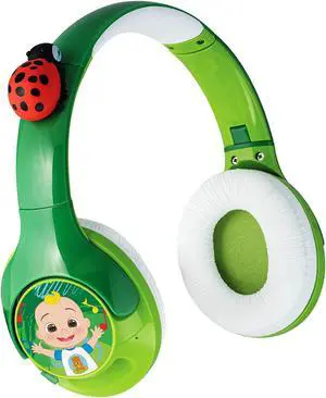 eKids Cocomelon Bluetooth Headphones for Kids, Wireless Headphones with Rechargeable Battery and USB-C Charging Cable Included