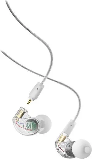 MEE audio M6 PRO In Ear Monitor Headphones for Musicians, 2nd Gen Model With Upgraded Sound, Memory Wire Earhooks & Replaceable Cables, Noise Isolating Professional Earbuds, 2 Cords Included (Clear)