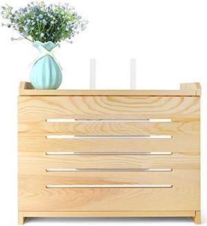 BEARUT Wooden Router Shelf Wall Mount WiFi Router Storage Box Modem Cable Router Cover Organized Power Strip Cable Management Hider Rack Need Assembly 14.9 * 9.8 * 5.4 in (L* H * W)