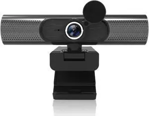 USB Webcam, 2K 30fps Auto Focusing Webcam with HiFi Speaker, Noise Reduction Mic for Desktop Laptop Video Chat, Plug and Play