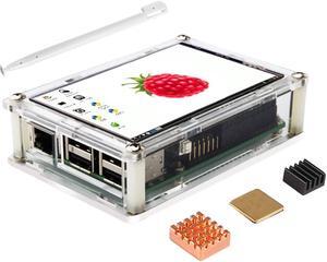 DORHEA for Raspberry Pi Display 3.5 inch TFT LCD Screen Kit, 3.5'' 480x320 Resolution TFT Touch Screen Moudle with Protective Case Touch Pen Heatsinks for Raspberry Pi 4 3 B+,Pi 3 B, Pi 2, Pi Zero
