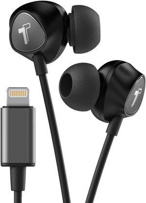 Thore Wired iPhone Headphones with Lightning Connector Earphones - MFi Certified by Apple Earbuds Wired in-Ear Microphone and Volume Remote for iPhone (Black)