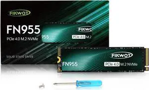 Fikwot FN955 4TB NVMe SSD M.2 2280 PCIe Gen4x4, Up to 7300MB/s, 3D NAND TLC Flash Internal Solid State Drive, Configure SLC Cache, Storage and Memory Expansion for PS5 Laptop Desktop