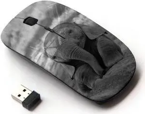 Graphic4You Cute Baby Elephant Animal Design Ergonomic Wireless Mouse with Nano Receiver