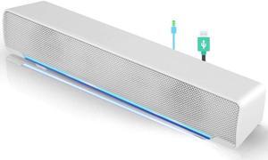Speaker, Mini Speaker, USB Speaker PC Stereo Lightweight Wired LED Soundbar Speaker, Soundbar Soundbox, 3.5mm Audio Jack Compatible with PC Computer Tablet TV for Office Home Home Theater