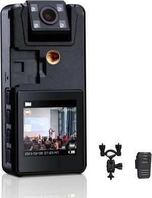 Hoestr 59GB Body Camera, 3000mAh Body Cam with IR Night Vision, 1296P Camcorder Ideal for Civilians Hikers Cyclists