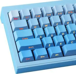 PBT Keycaps - Gradient Blue Keycaps, Side Engraving Keycap Set, Double Shot Shine Through Keycaps, Cherry Profile, 135 Keys, Five Side DYE-Sub, Minimalist Style Custom Keycaps for Mechanical Keyboard