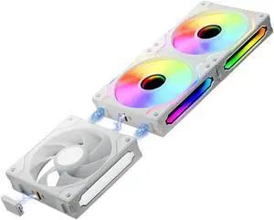 ICOLER JM-S30 Magnetic Type Module Daisy-Chain Infinity Mirror ARGB Case Fan,120x120x30mm PWM Triple Pack,Suitable for Computer Case & CPU Cooling(White)