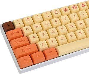 PBT Dye Sub Keycaps, 136 Key XDA Profile Keycaps, Custom Keyboard Keycaps 75 Percent, Minimalist Keycaps Set for Cherry Gateron MX Swithes Mechanical Keyboard (Yellow)